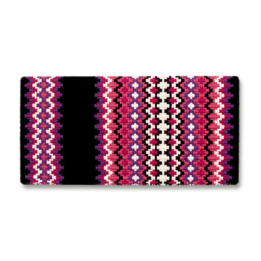 Mayatex 1458-6 40 X 34 In. Gemini Wool Saddle Blanket BLK PPL PNK