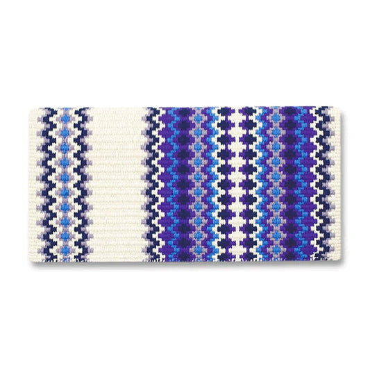 Mayatex 1458-7 40 X 34 In. Gemini Wool Saddle Blanket WHT PPL TURQ