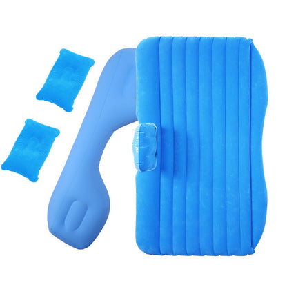 Inflatable car air mattress blue surface with two small pillows for camping travel on Tampa Home & Garden Store