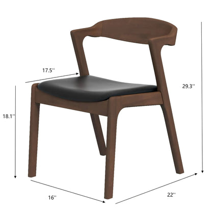 Dakota mid-century dining chairs set of 2 wood frame with black seat Unique Piece Furniture on Tampa Home & Garden Store