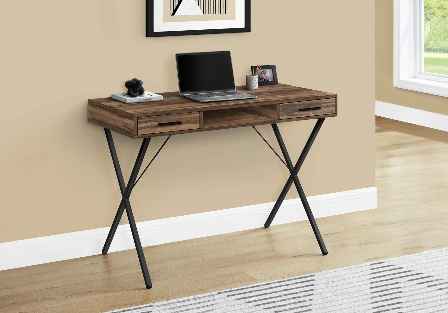 Contemporary Laptop Desk with Storage Drawers