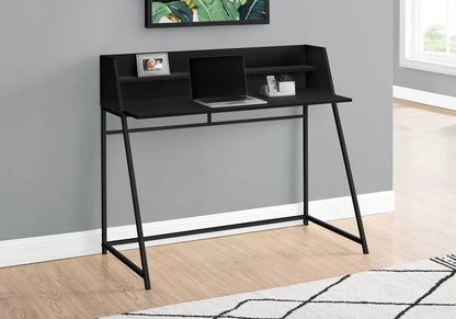 Black metal computer desk with storage shelves, modern office by Unique Piece Furniture on Tampa Home & Garden Store