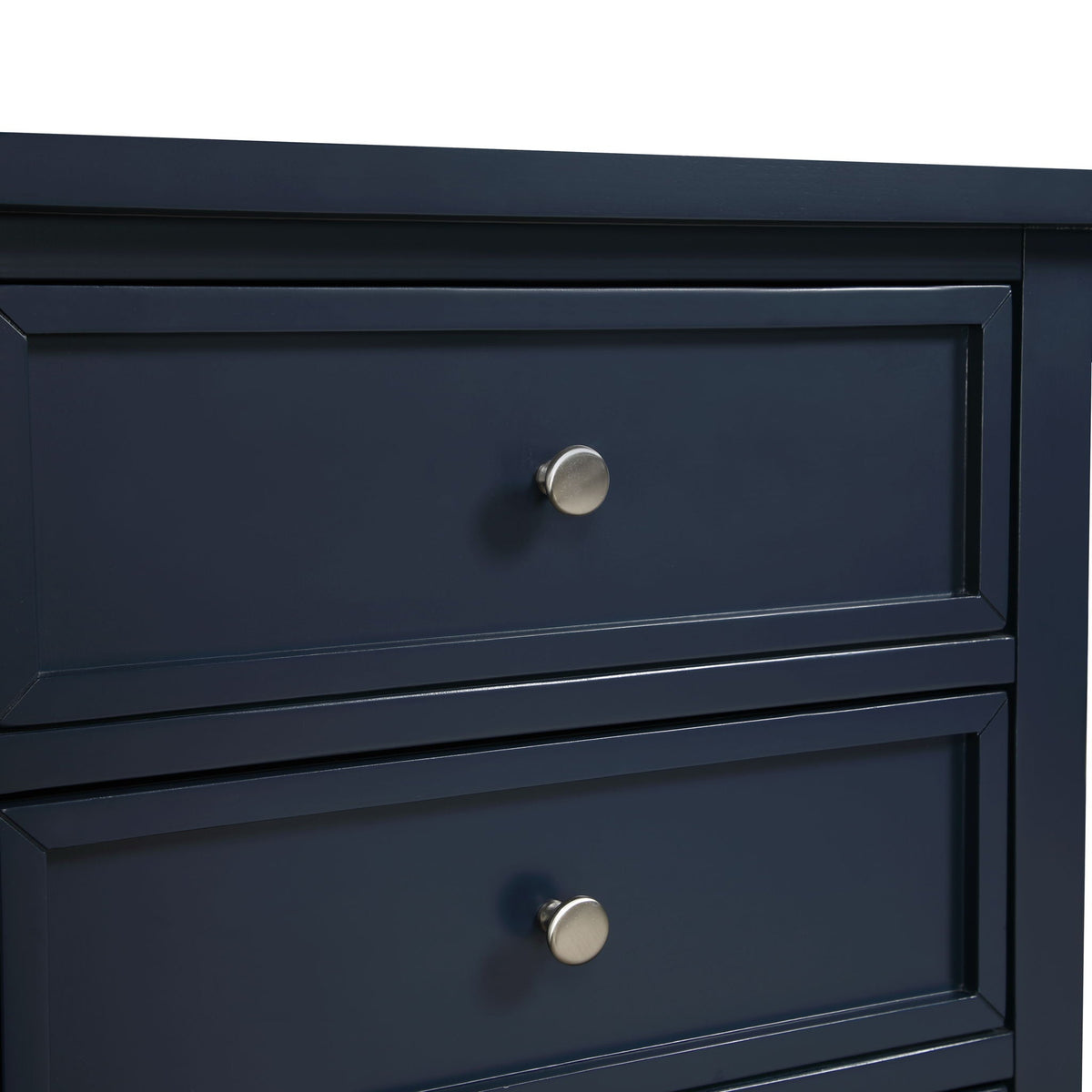 3 Drawer Nightstand navy blue with metal glides and silver knob HouseOfZazla on Tampa Home & Garden Store