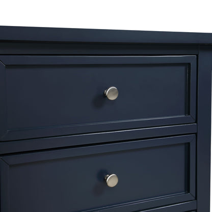 3 Drawer Nightstand navy blue with metal glides and silver knob HouseOfZazla on Tampa Home & Garden Store