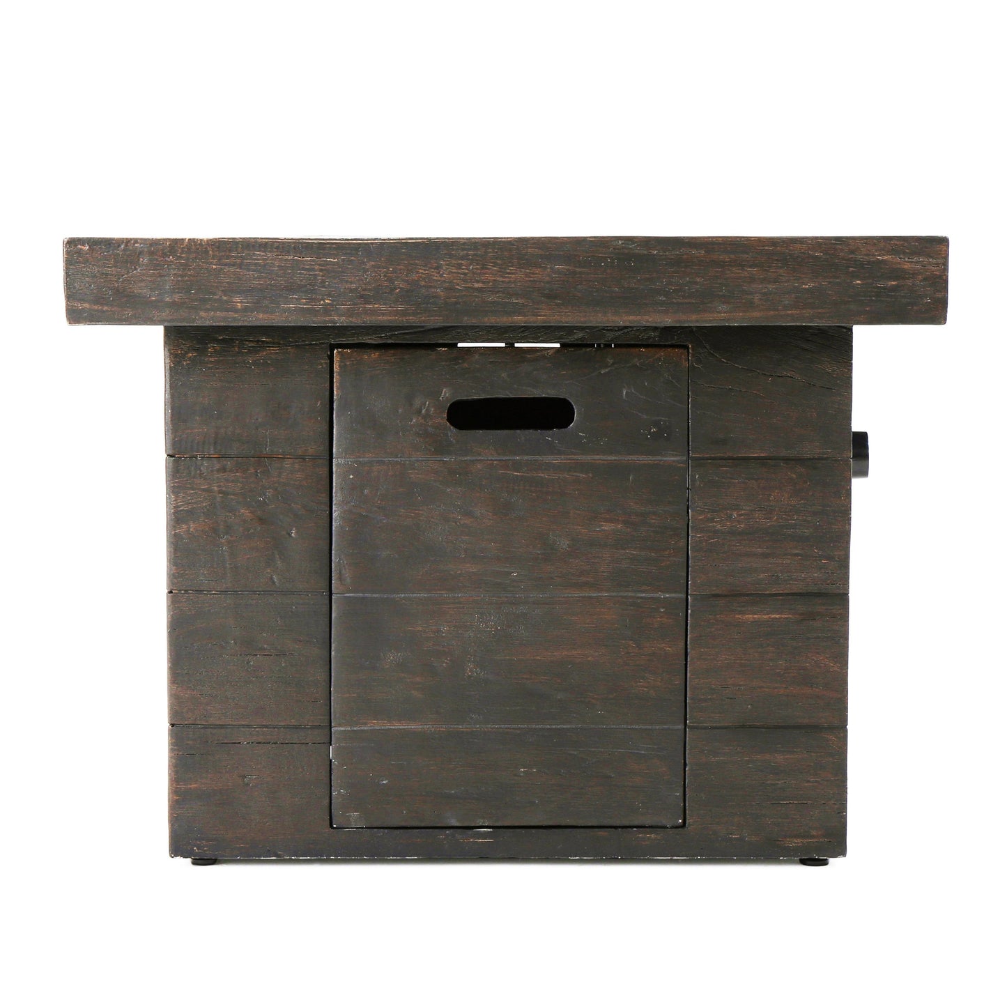 Anchorage 32in square wood MGO fire pit brown 40,000 BTU by HouseOfZazla outdoor fireplace on Tampa Home & Garden Store