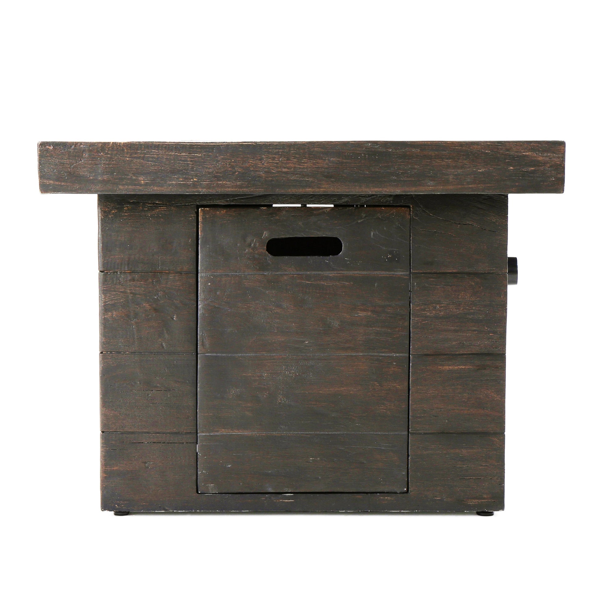 Anchorage 32in square wood MGO fire pit brown 40,000 BTU by HouseOfZazla outdoor fireplace on Tampa Home & Garden Store