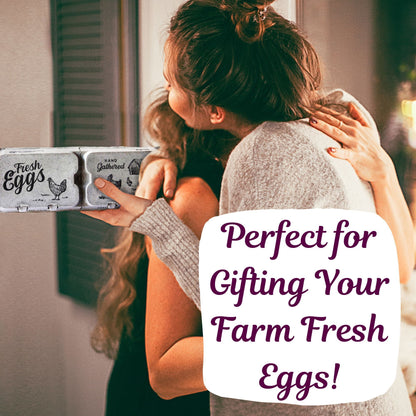 Split-Apart Egg Cartons by My Pet Chicken; light gray carton holding 6 or 12 XL eggs on Tampa Home & Garden Store