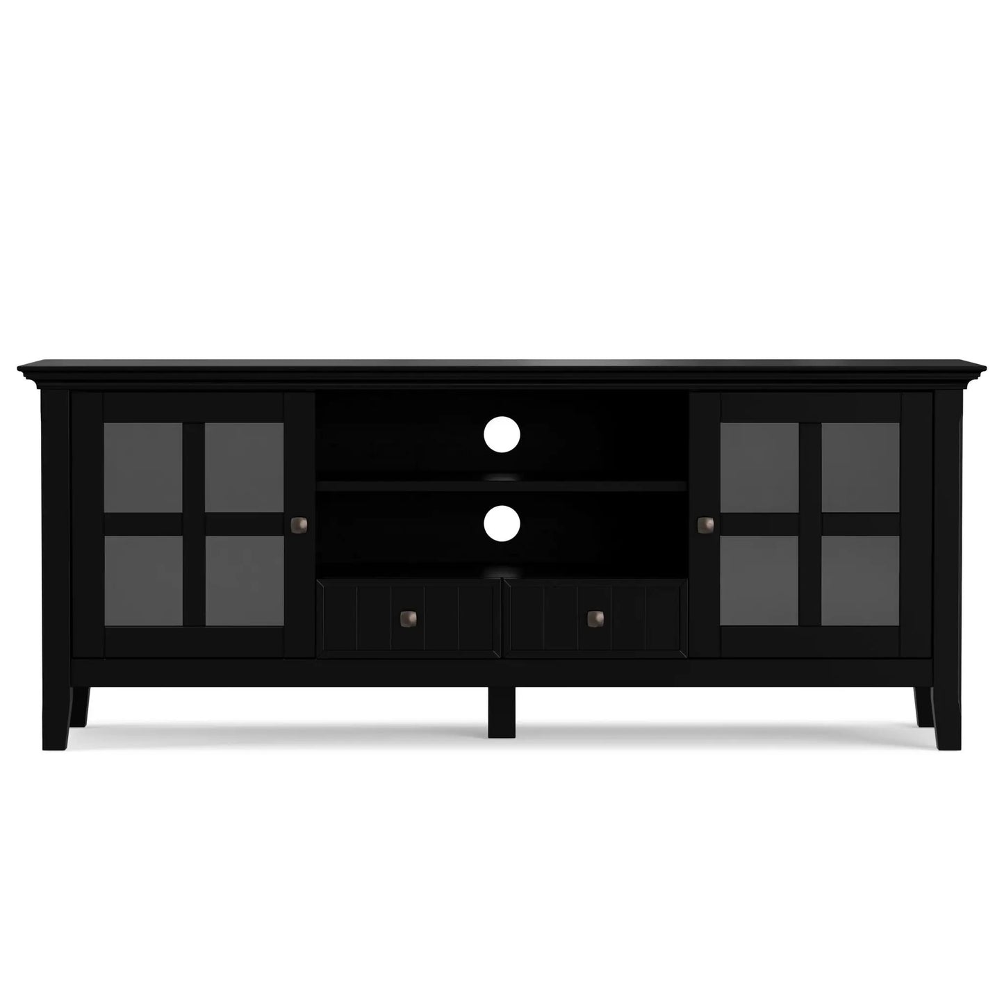 Acadian Media Stand with Glass Doors and Drawers