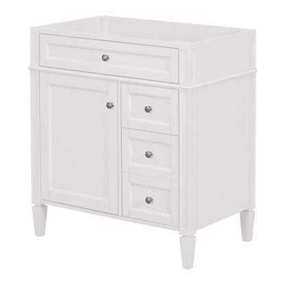 Bathroom vanity base with 2 drawers and a tip-out drawer, white finish, Unique Piece Furniture on Tampa Home & Garden Store