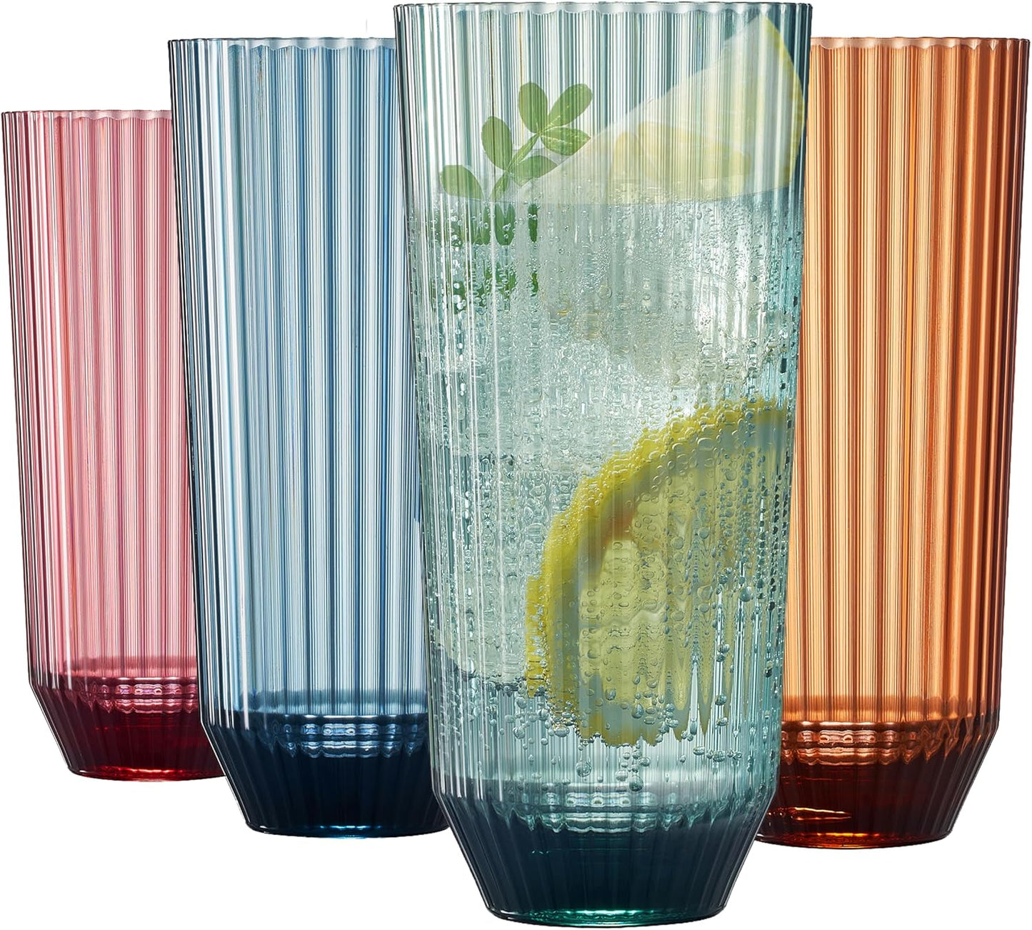 Durable And Shatterproof Ribbed Drinking Glasses