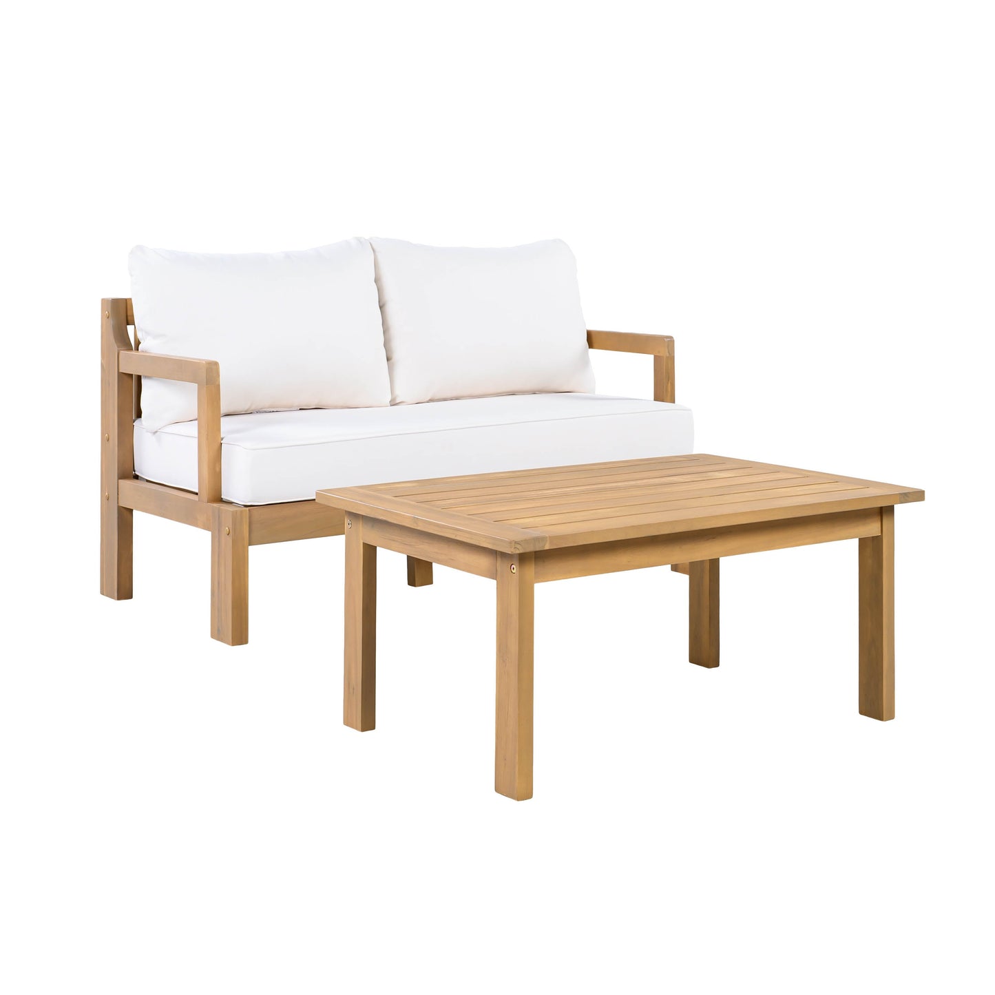 Premium Acacia Wood Two Piece Patio Chat Set