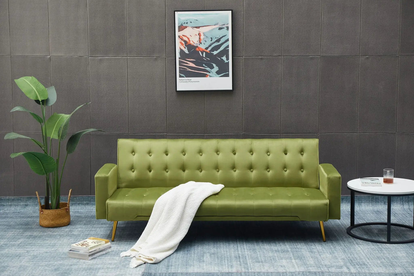 Compact Design Sofa Bed with Premium Fabric