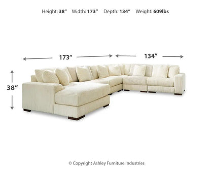 Lindyn Sectional Sofa with Cord Upholstery