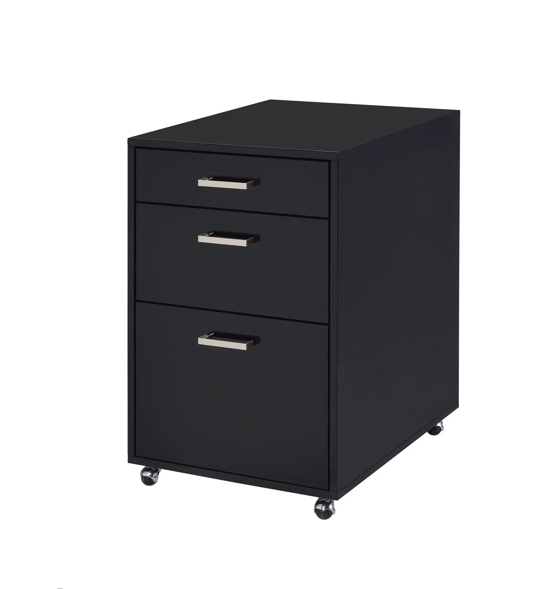 Coleen high gloss filing cabinet black with metal handles 4-drawer Unique Piece Furniture on Tampa Home & Garden Store