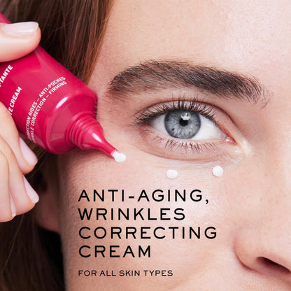 Eye cream Nuxe Merveliance Lift 15ml in pink tube; vegan anti-aging micro algae oil on Tampa Home & Garden Store