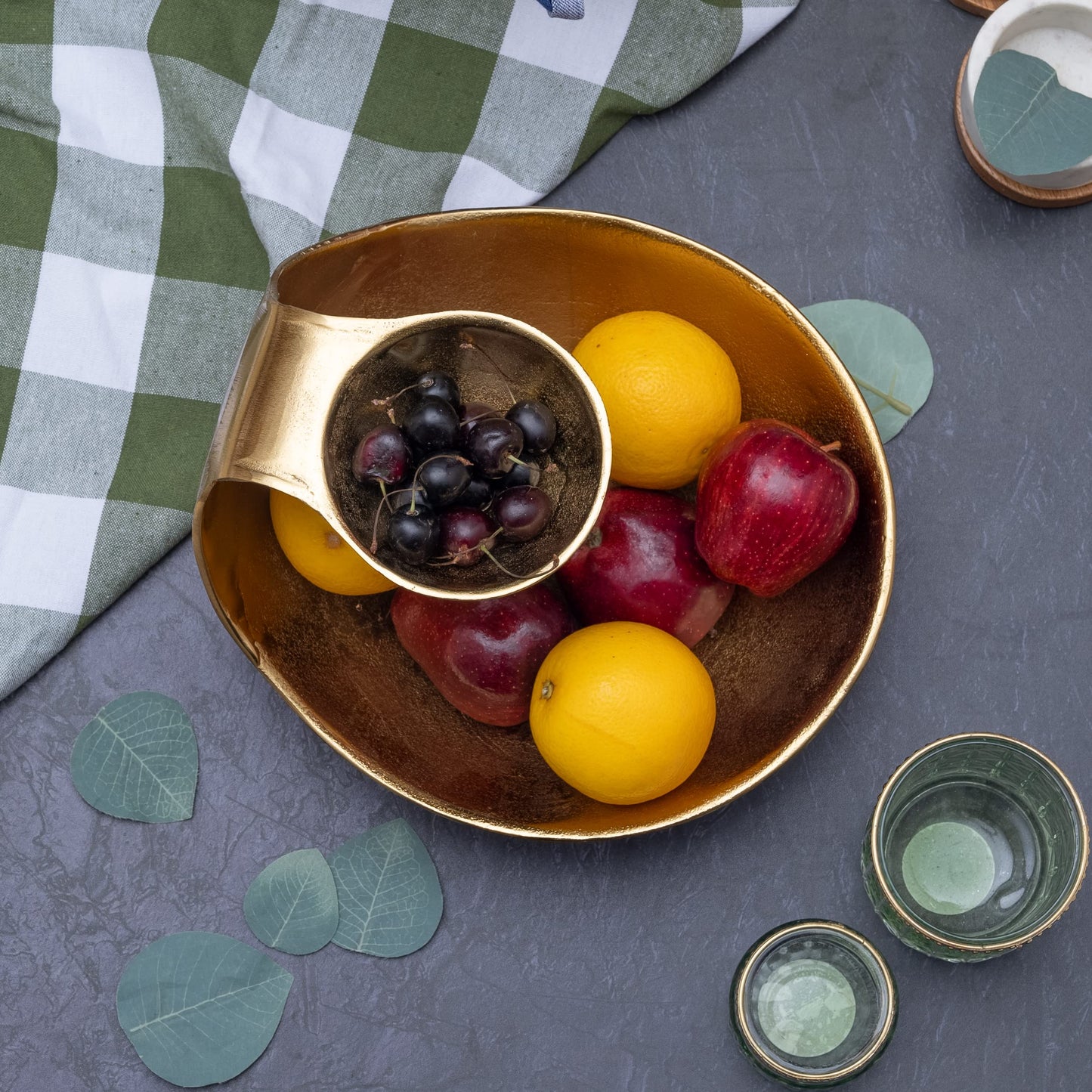 Gold Brass Chip and Dip Centerpiece Bowl