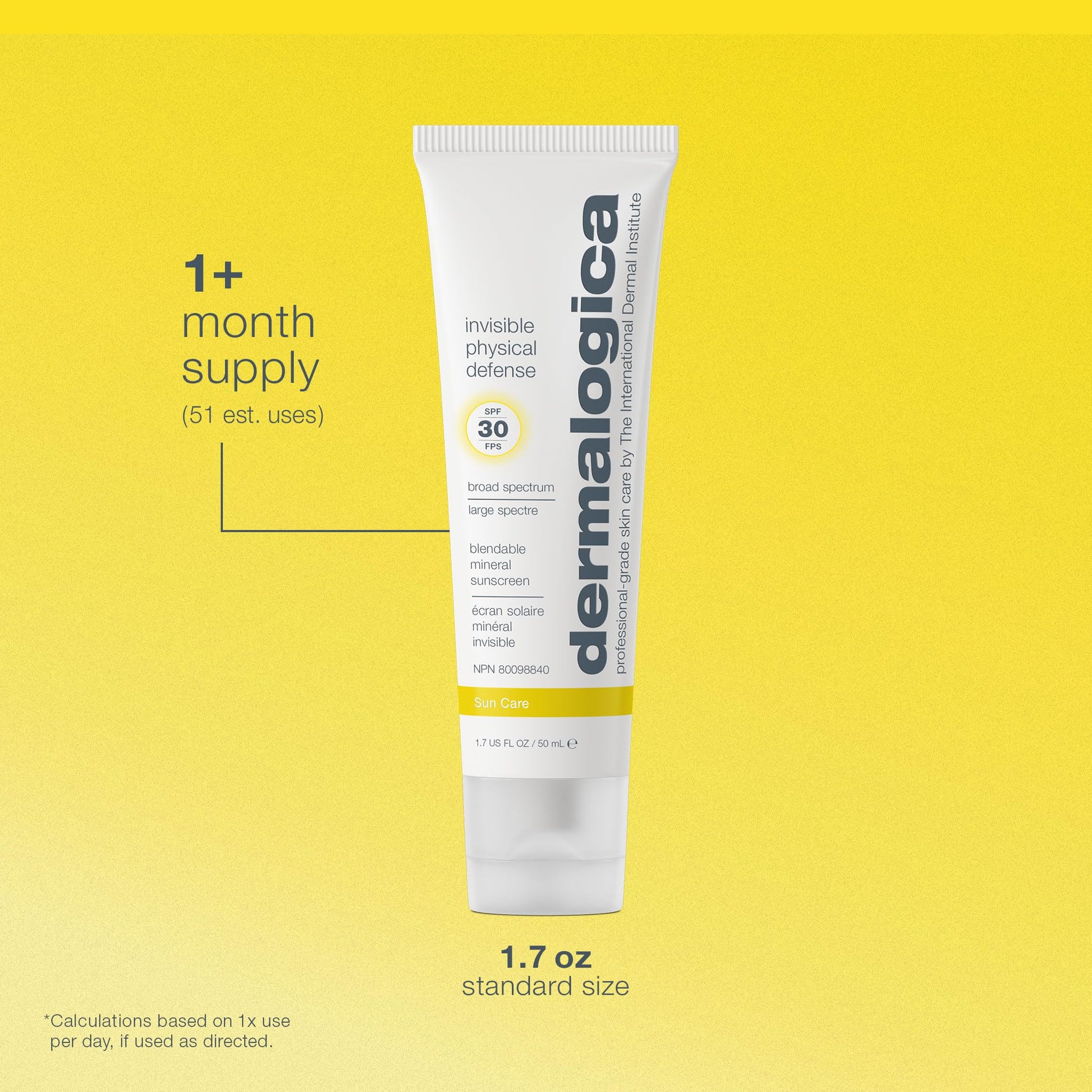 Dermalogica Invisible Physical Defense SPF30 sunscreen tube in white Tampa area on Tampa Home & Garden Store