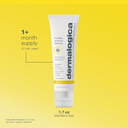 Dermalogica Invisible Physical Defense SPF30 sunscreen tube in white Tampa area on Tampa Home & Garden Store