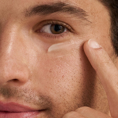 Dermalogica Awaken Peptide Eye Gel eye cream applied around the eye, close-up skin texture on Tampa Home & Garden Store
