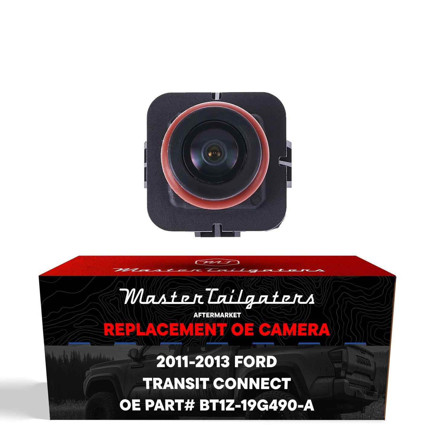 Ford Transit Connect OEM backup camera by Master Tailgaters in black housing with red seal on Tampa Home & Garden Store
