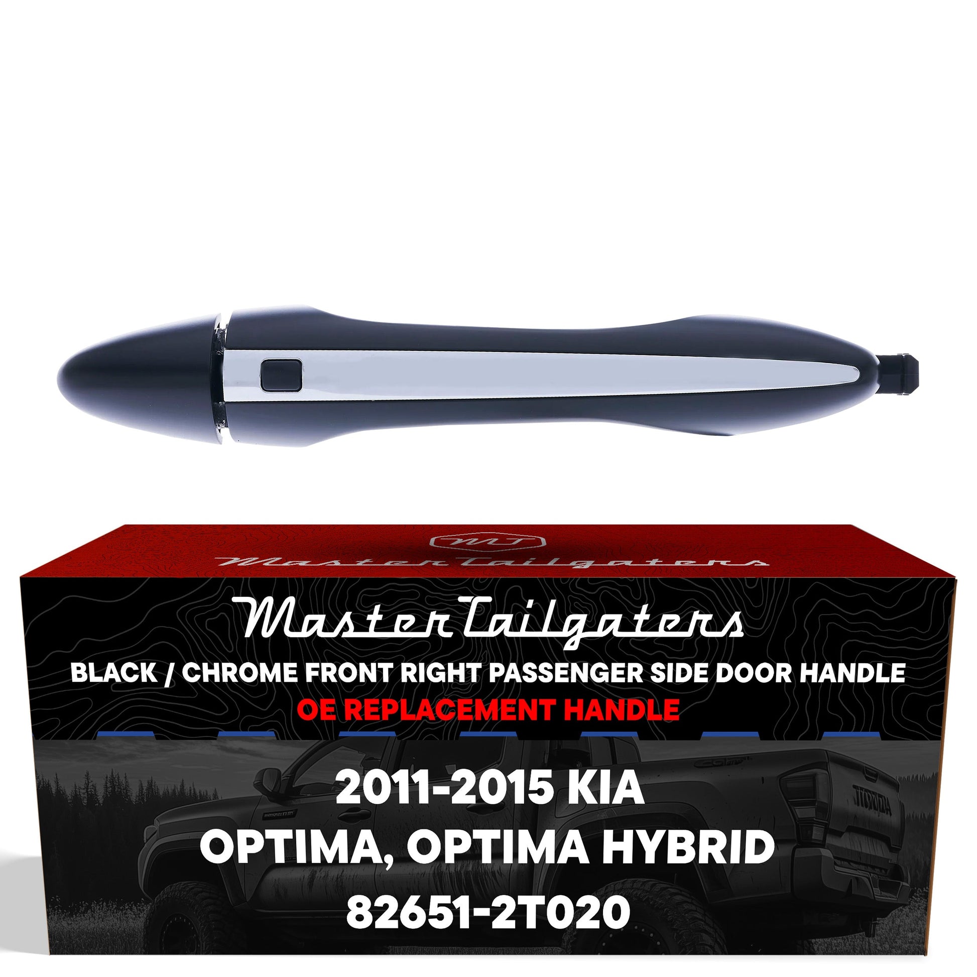 Exterior door handle Black/Chrome replacement for Optima passenger side MasterTailgaters on Tampa Home & Garden Store