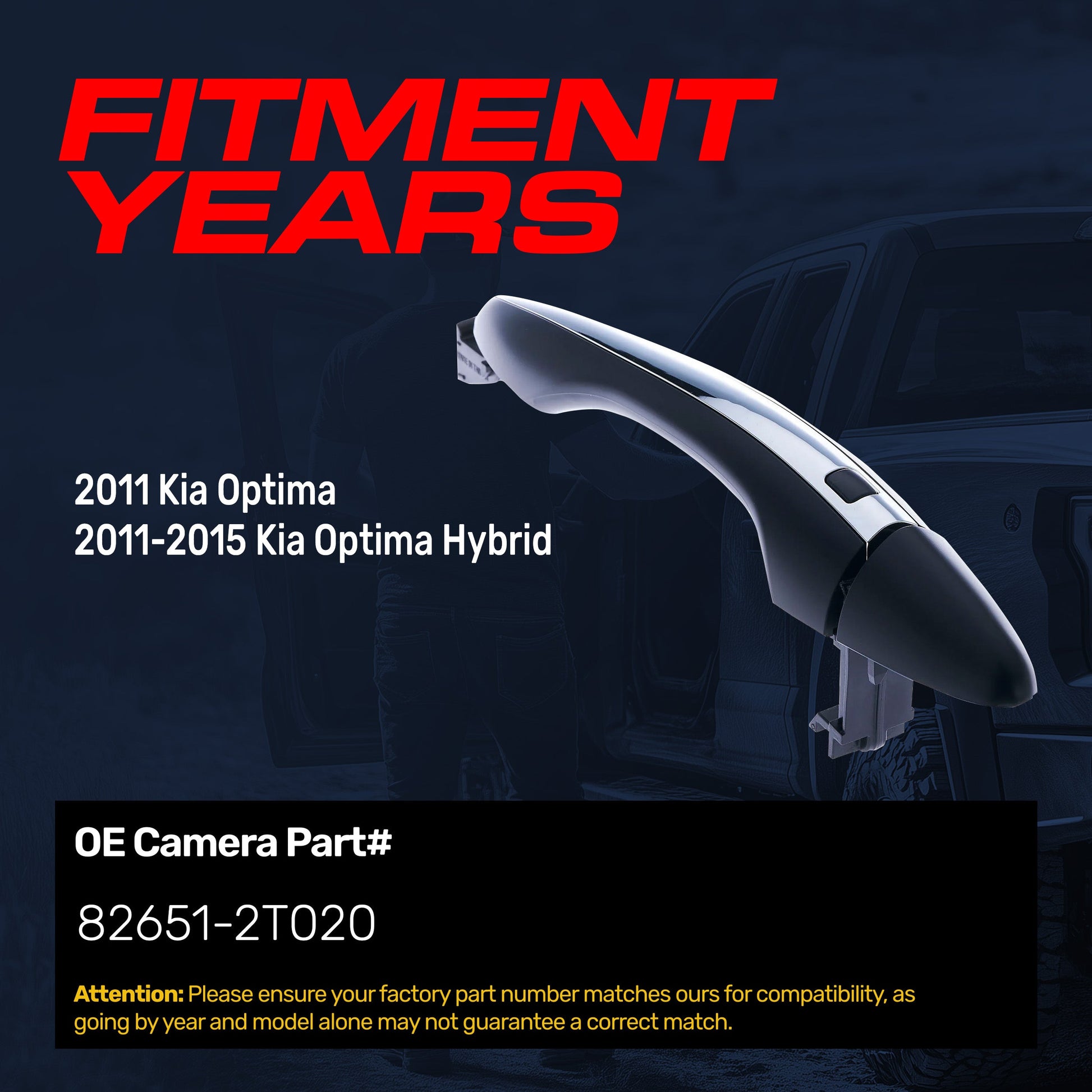 Exterior Door Handle BlackChrome for Kia Optima 2011 Optima Hybrid 2011-2015 Right Tailgaters on Tampa Home & Garden Store
