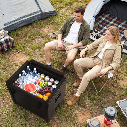 91 Qt GemGear insulated food pan carrier with safety buckles, black; campsite tents and cooler on Tampa Home & Garden Store