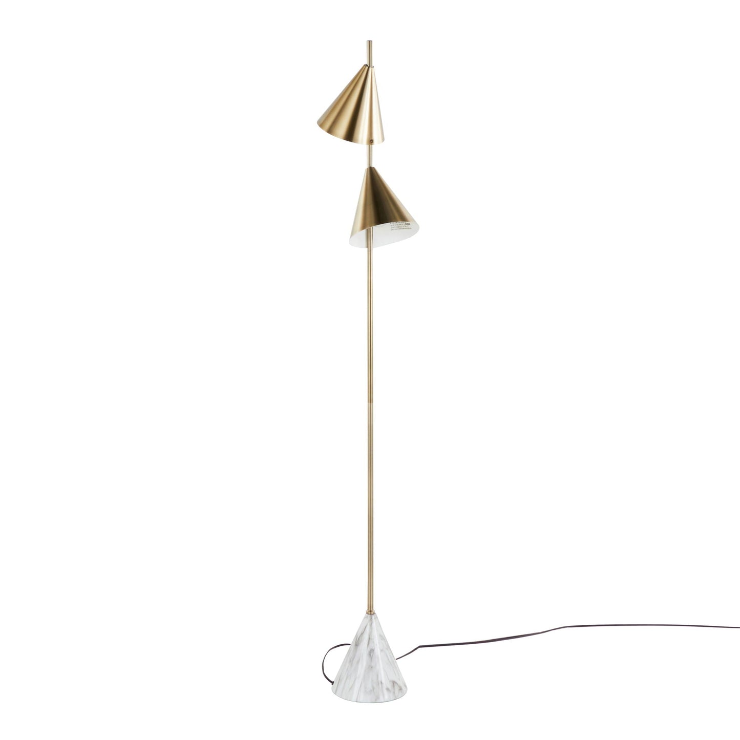 Floor lamp Cone Contemporary by HouseOfZazla with cone shades: two gold and one white marble on Tampa Home & Garden Store