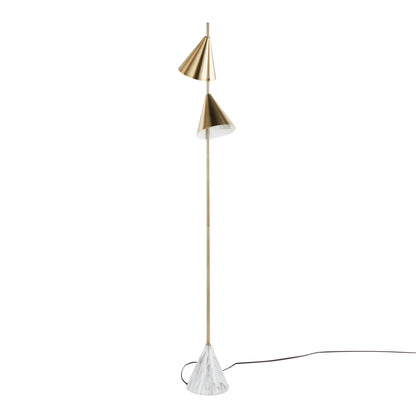 Floor lamp Cone Contemporary by HouseOfZazla with cone shades: two gold and one white marble on Tampa Home & Garden Store