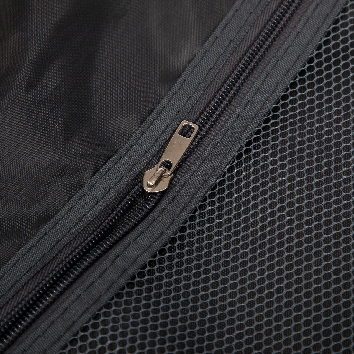 2-piece ABS Spinner Wheel Luggage Set zipper closeup on dark fabric with mesh panel on Tampa Home & Garden Store