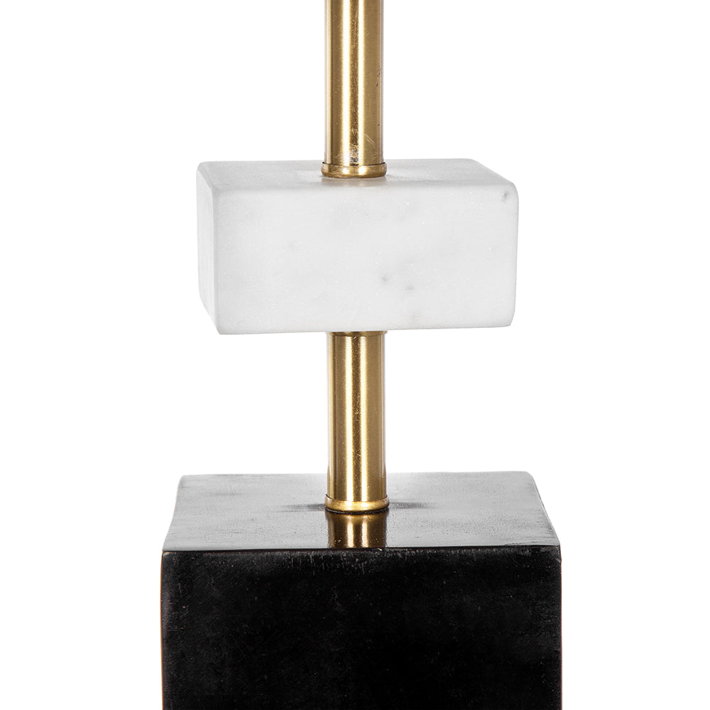 Table lamp D15x30' with white marble block and brass frame by HouseOfZazla on black base on Tampa Home & Garden Store