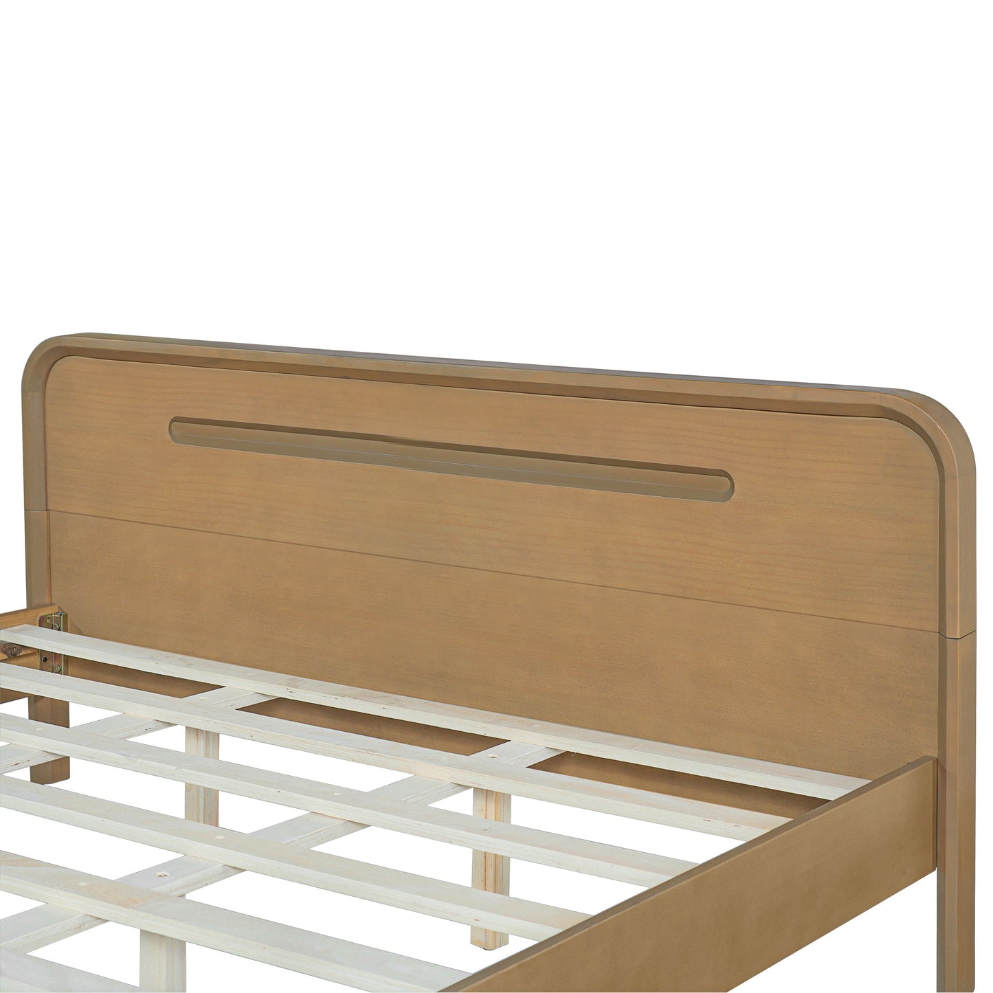 Pine Solid Wood Queen Bed and Rustic Yellow