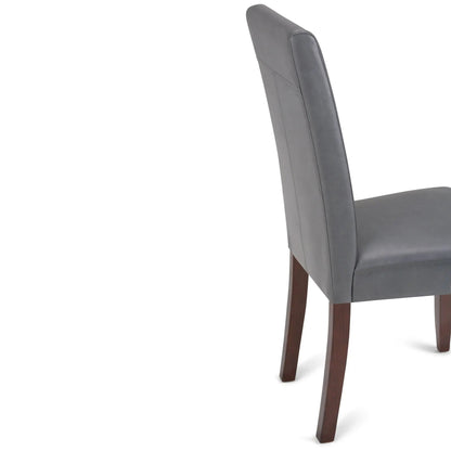 Acadian Upholstered Parson Dining Chair set of 2, gray upholstery with dark wood legs on Tampa Home & Garden Store