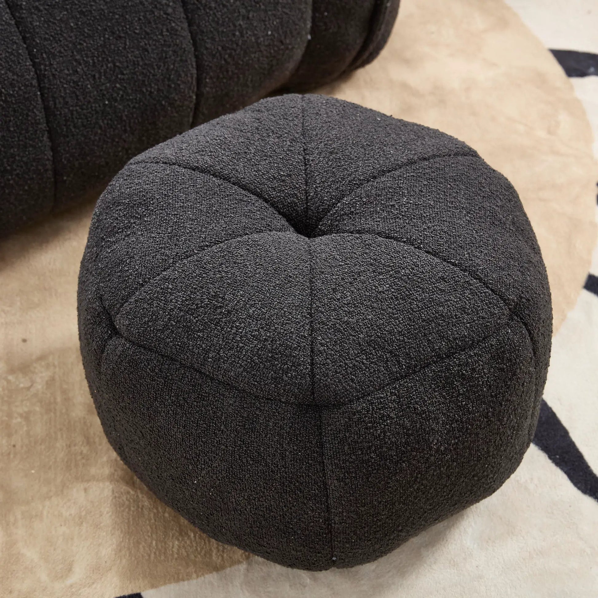 Bean Bag Chair With High Resilient Foam, dark charcoal fabric, stationary chair & ottoman on Tampa Home & Garden Store