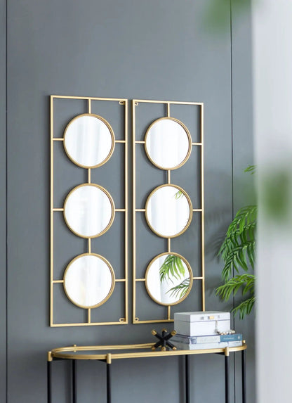 Three Mirror Wall Decor in Rectangular Frame