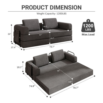 Premium Convertible Sofa And Cylindrical Pillow