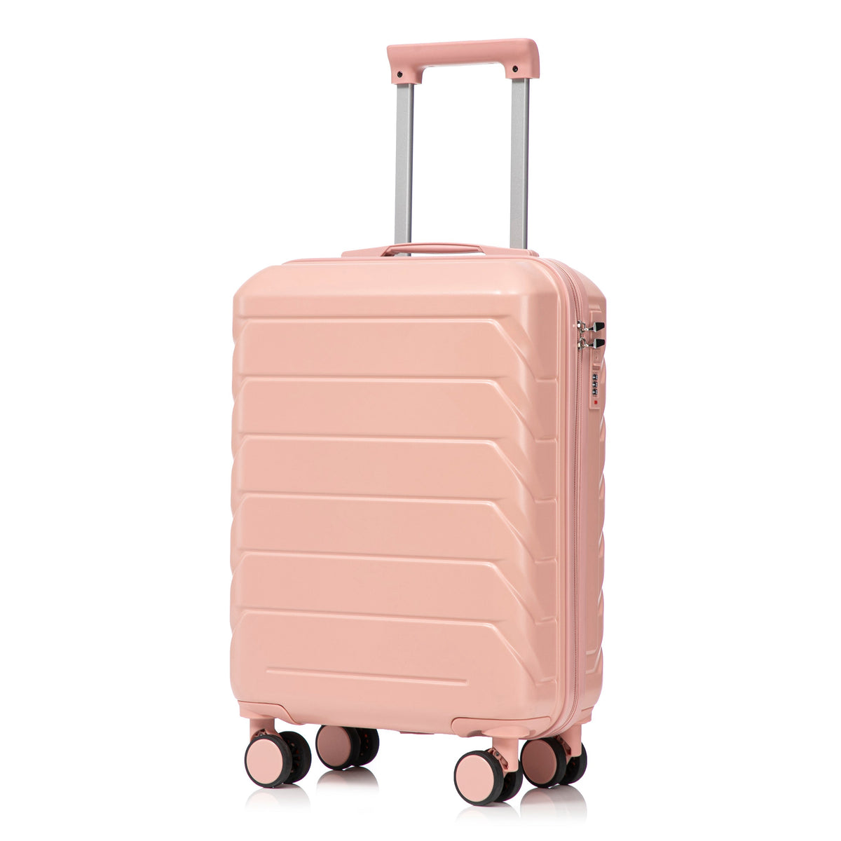 2-Piece ABS Spinner Wheel Luggage Set blush pink with built-in combination lock on Tampa Home & Garden Store