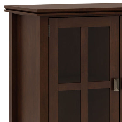 Artisan Handcrafted Wide 4-Door Accent Cabinet in dark walnut finish by HouseOfZazla on Tampa Home & Garden Store