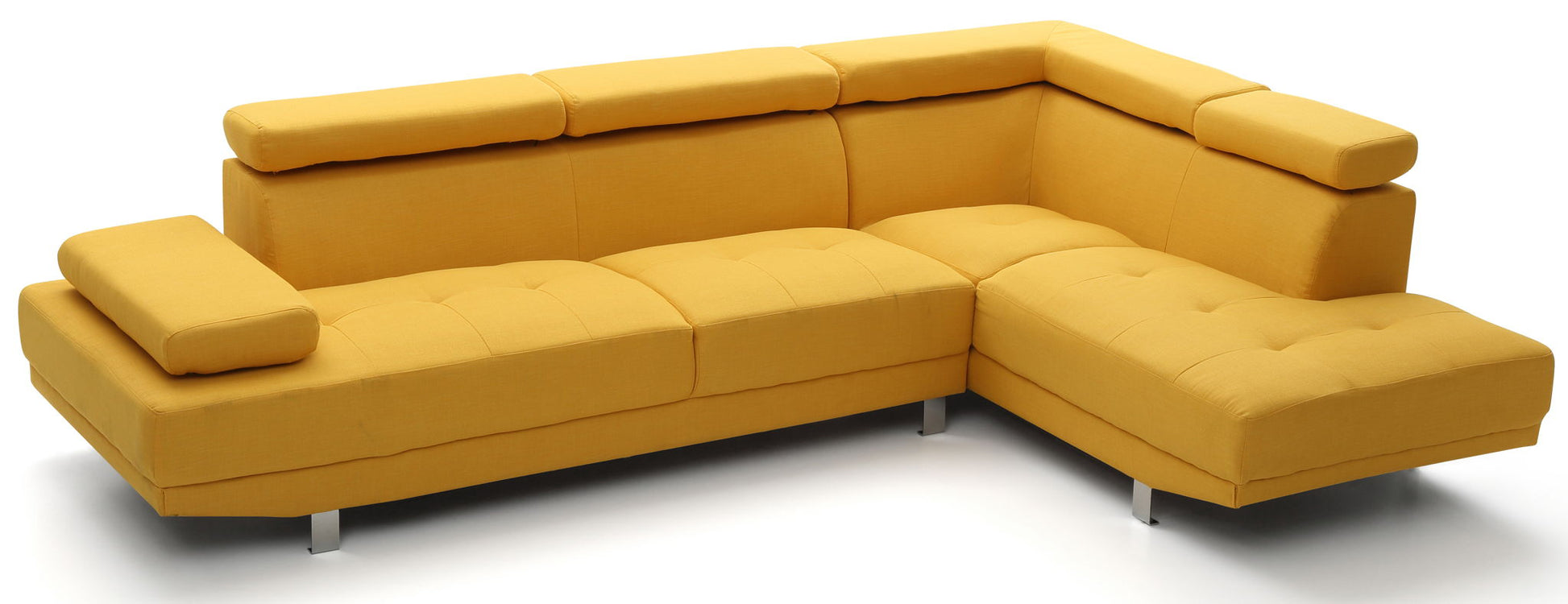 Riveredge Comfort Sectional sofa in mustard yellow fabric with right chaise by HouseOfZazla on Tampa Home & Garden Store
