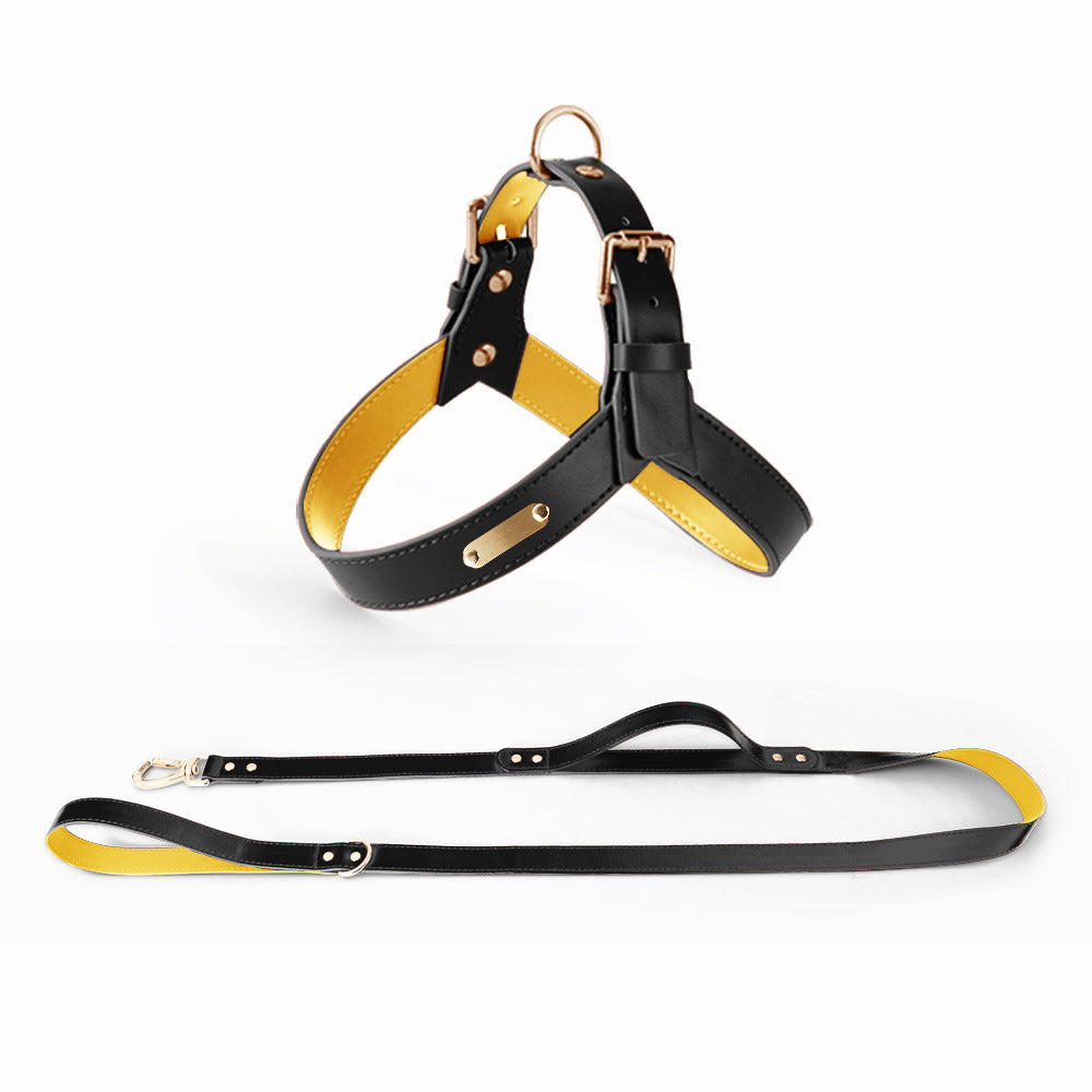 Pet Zen black and yellow vest-type chest harness with leash set on Tampa Home & Garden Store