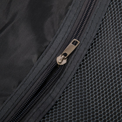Luggage set HouseOfZazla black fabric zipper close-up with mesh panel texture on Tampa Home & Garden Store