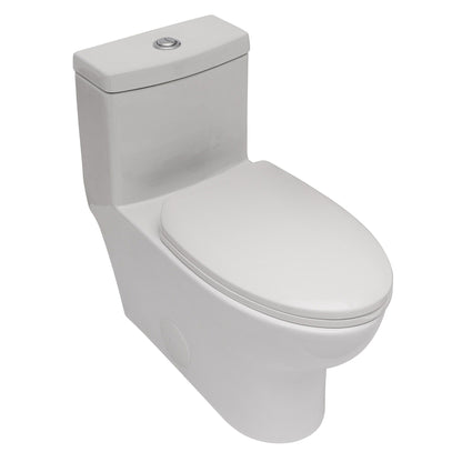Toilet by HouseOfZazla: white ceramic 1-piece with dual-flush and soft-close seat on Tampa Home & Garden Store