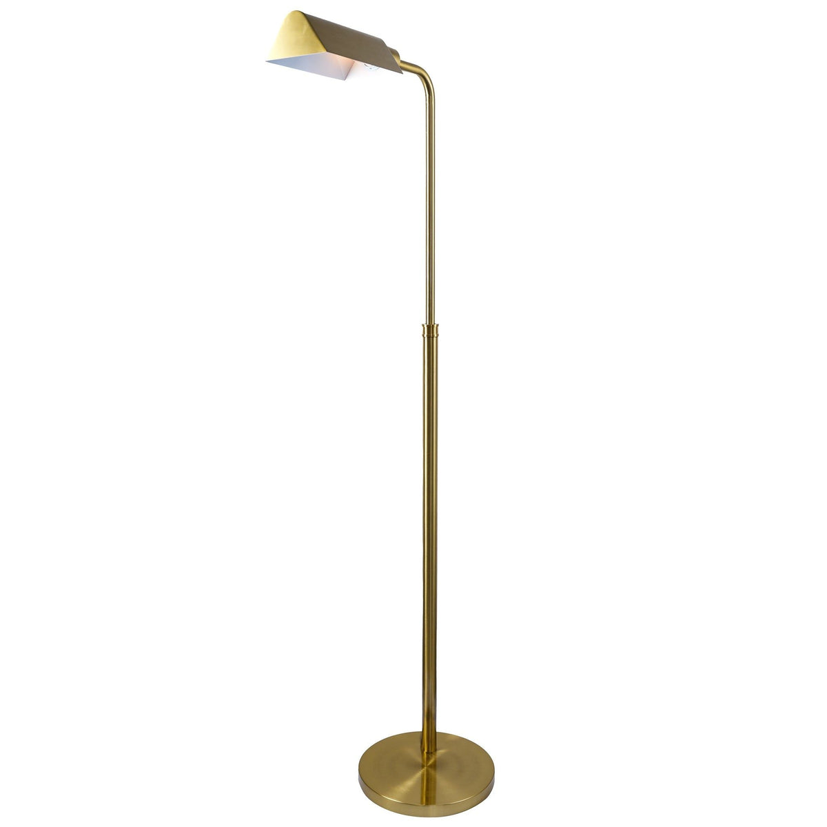 Elara gold floor lamp with angular shade and slim brass stem on Tampa Home & Garden Store