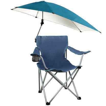 GemGear foldable camp chair with detachable umbrella, blue seat and teal canopy, cup holder on Tampa Home & Garden Store