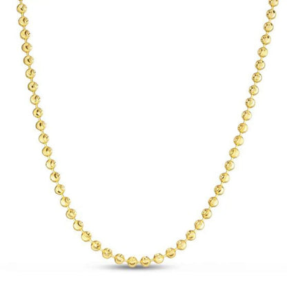 Moon Cut Bead Chain necklace, 14k yellow gold, 4.00 mm beads, by Bids.com on Tampa Home & Garden Store