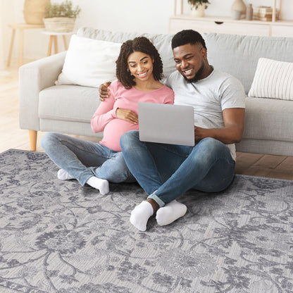 Area Rug Marfi Trendy Oriental gray patterned rug for living room on Tampa Home & Garden Store