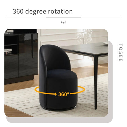 360 Degree Swivel Armless Dining Barrel Chair, black upholstered, Unique Piece Furniture on Tampa Home & Garden Store