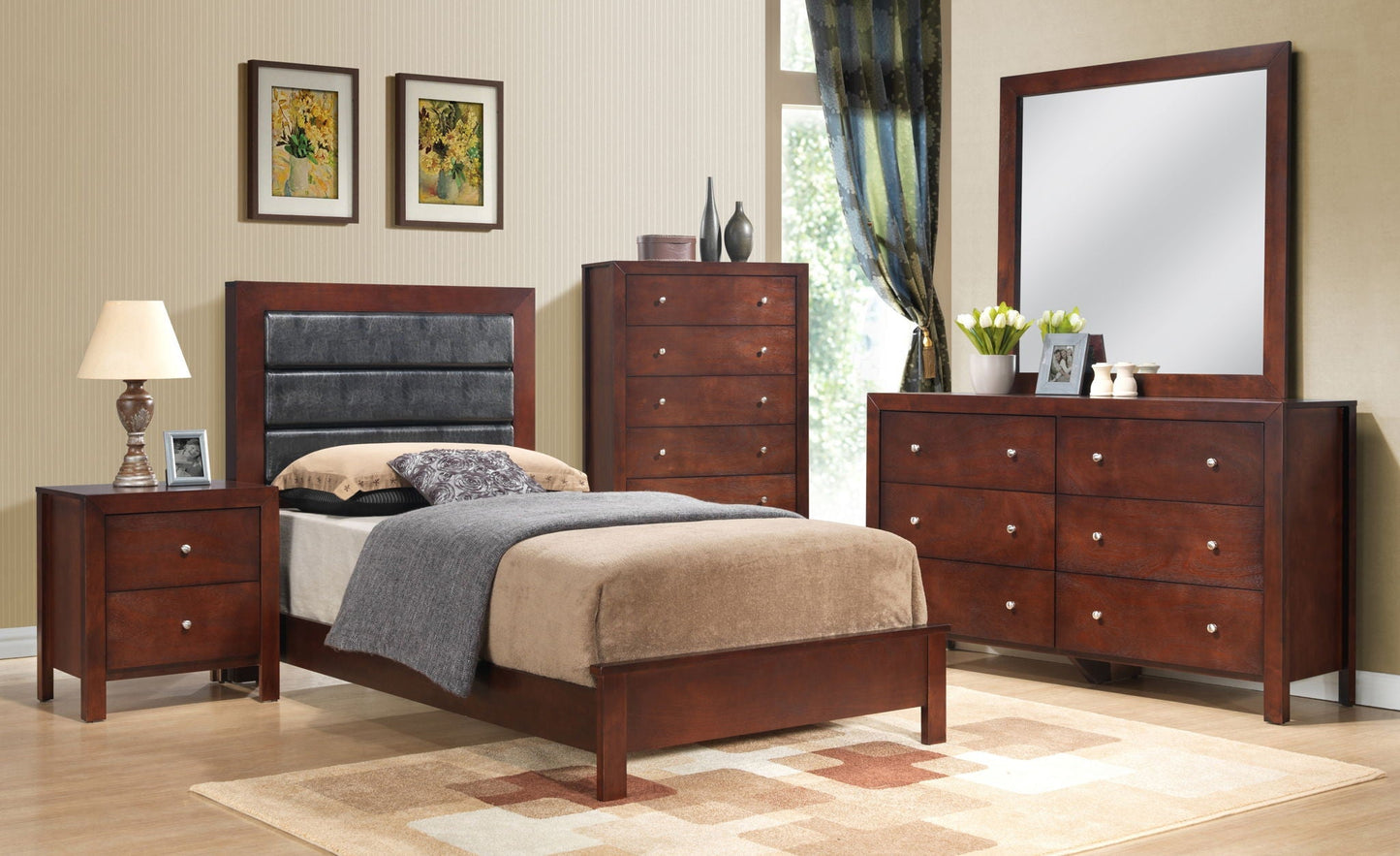 Comfortable Modern Full Bed and Wood Frame