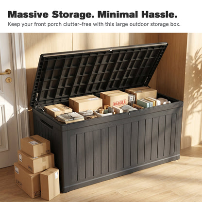 260 Gallon Outdoor Storage Deck Box With Lid And Lock