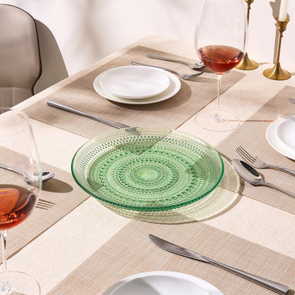 Green Hobnail Glass Plates and Charger Sets